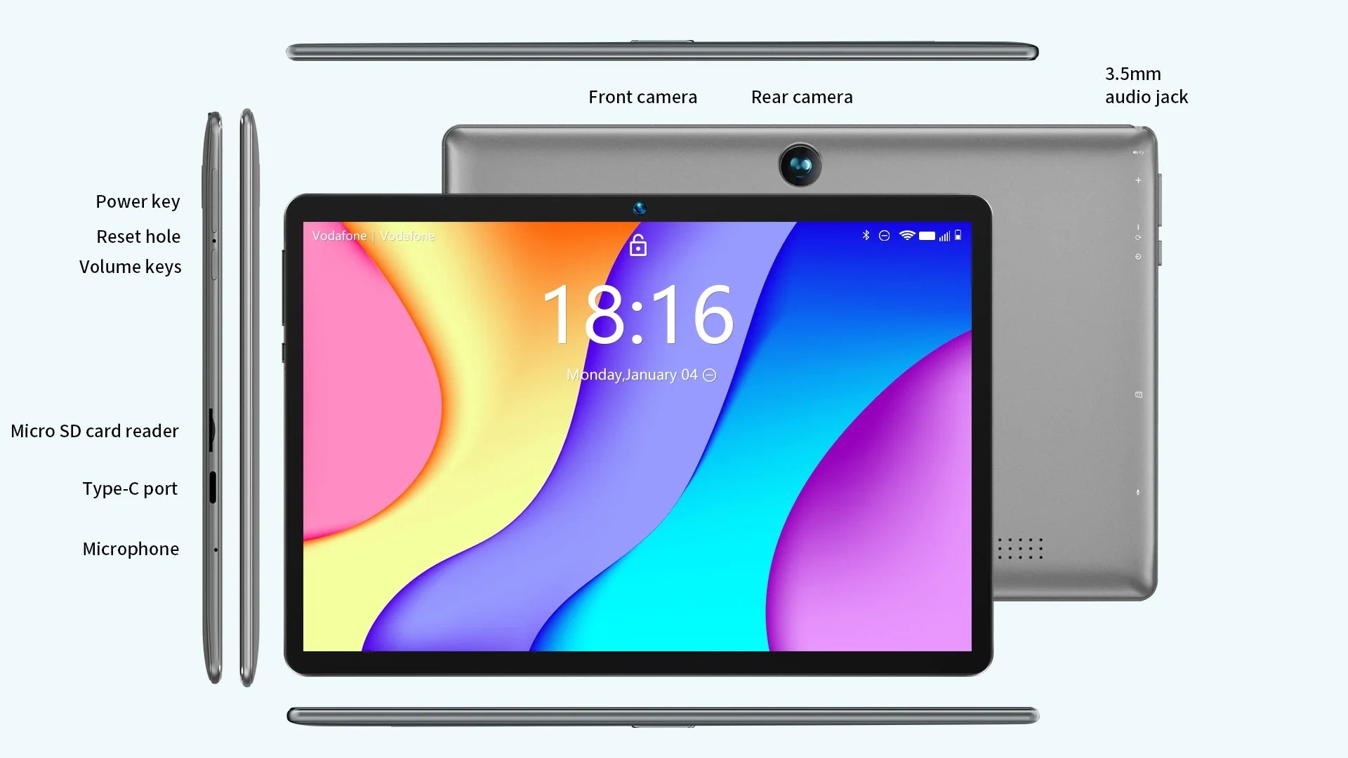 BMAX-Tablette pour enfants I9 Plus, Android 15, GPU G522EE, 8 Go de RAM, 64 Go, Dean, Allwinner, RK3562, 10.1 pouces, Façades Core Port, PC, WiFi 6