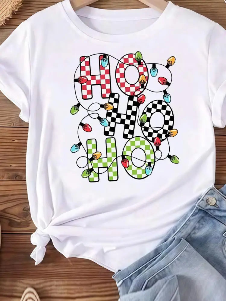 Vêtements de noël vacances imprimé mode nouvel an femmes T-shirts aquarelle arbre mignon haut joyeux T-shirts vêtements graphiques T-shirts