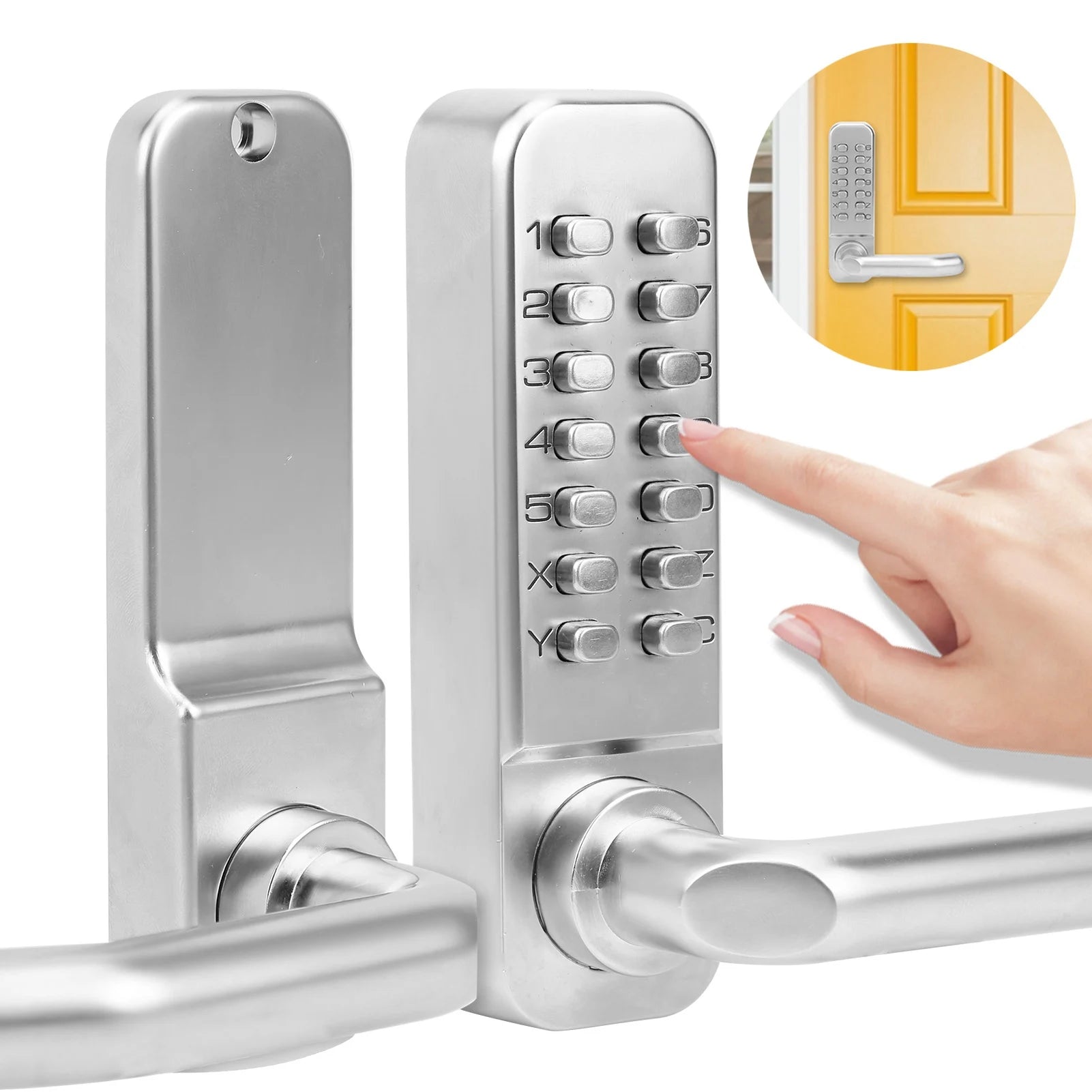 Dispositif de sécurité à domicile avec entrée sans clé, serrure de porte mécanique intelligente, mot de passe numérique, puissance non extensible, sécurité antivol, accès à la maison