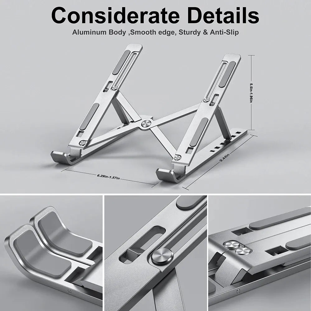 Support d'ordinateur Portable en aluminium, Support d'ordinateur pour Macbook Air Pro, accessoires, Base supérieure pliable pour Pc