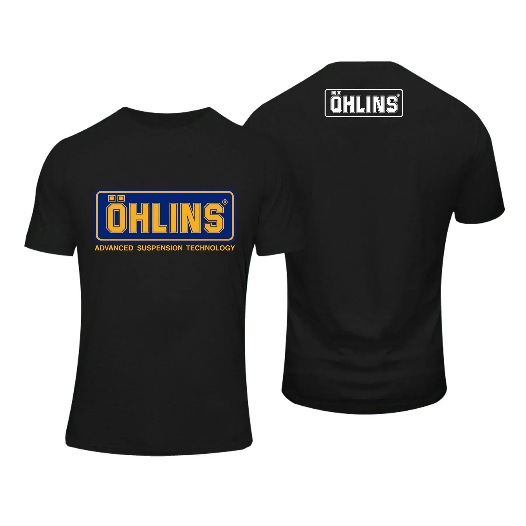 Desktop_Amazing Men's Ohlins Shock Suspension Car Motorcycle Sport Racing T-Shirt Summer Casual Oversized Short Sleeve