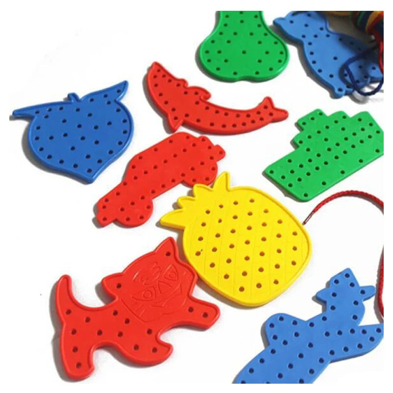 Jouets mentaires oriels Montessori pour enfants, apprentissage précoce, compétences de base de la vie, planche occupée, laçage, jeu de filetage, cadeaux dos