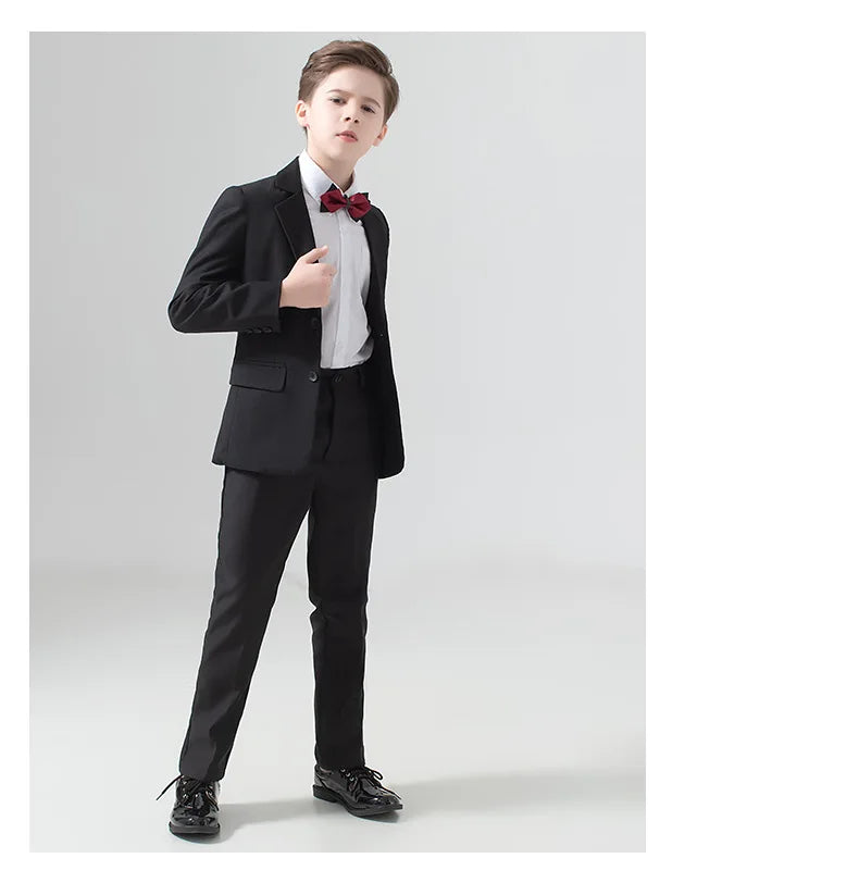 Children's Wedding Show Suit, Formal Suit, Blazer, Jacket, Pants, Bow Tie, 3 Pieces