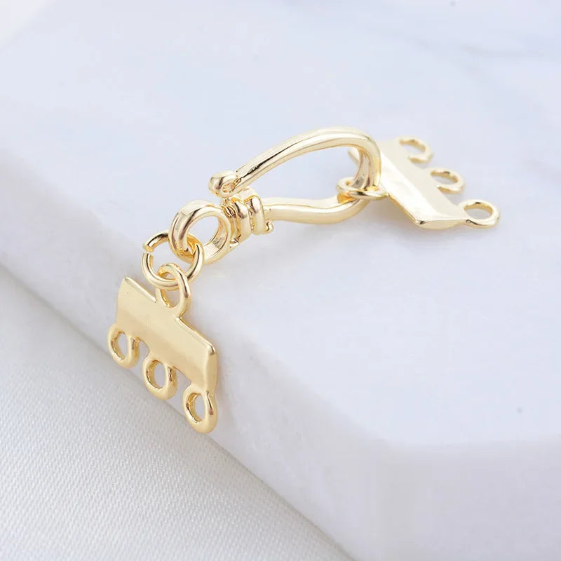 Bracelets en laiton pour documents en or 14 carats, fermoirs allergiques, accessoires de bijoux à bricoler soi-même, haute qualité, 32mm, 4 pièces