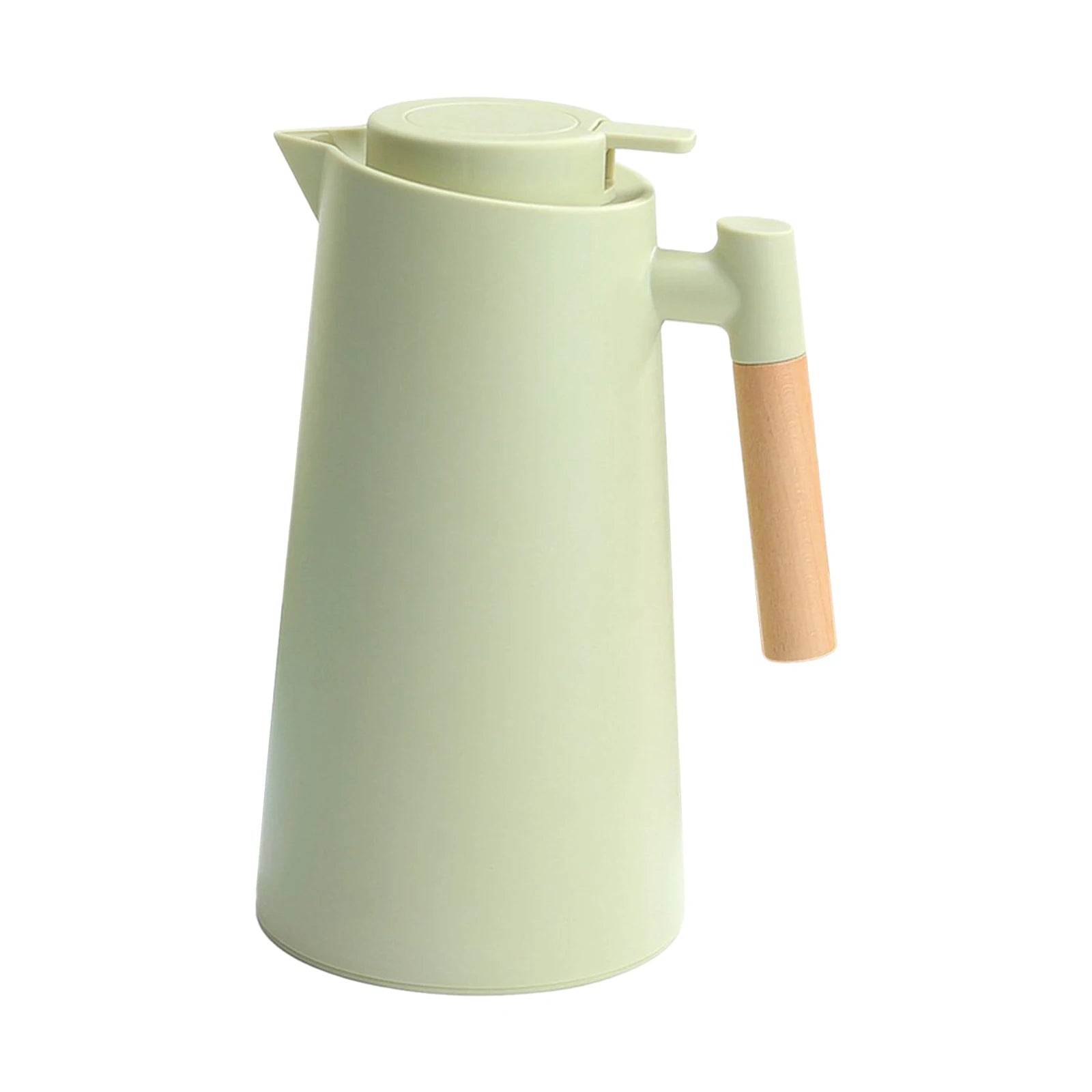 Carafe à café thermique sous vide à double paroi, pot thermos avec poignée en bois, bouilloire isolée, garde au chaud et au froid, 1L