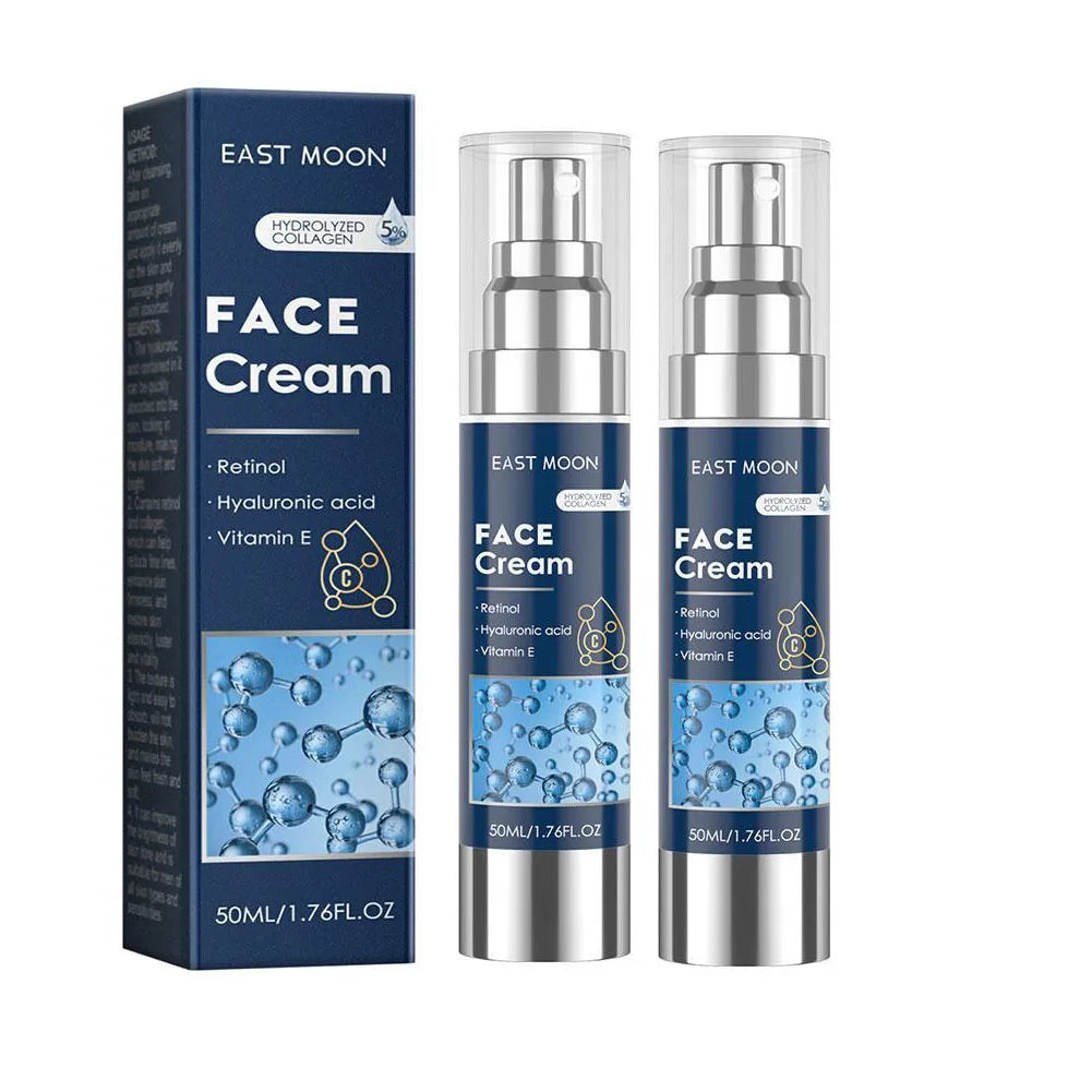 Crème hydratante pour le visage 6 en 1 pour hommes, 50ml, revitalisante, soins pour la peau, particules, avec collagène, Anti-vieillissement et rides