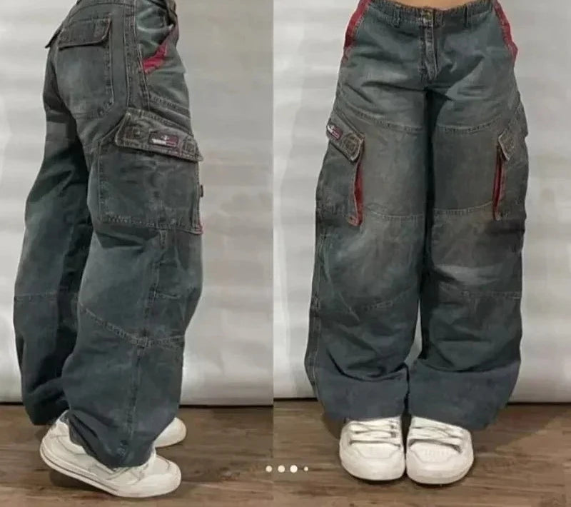 Jeans à jambes larges unisexes pour femmes, pantalons de vadrouille chauds, Street Y2K, Hip Hop, Joker Respzed, New Clearance Spot, American Fashion