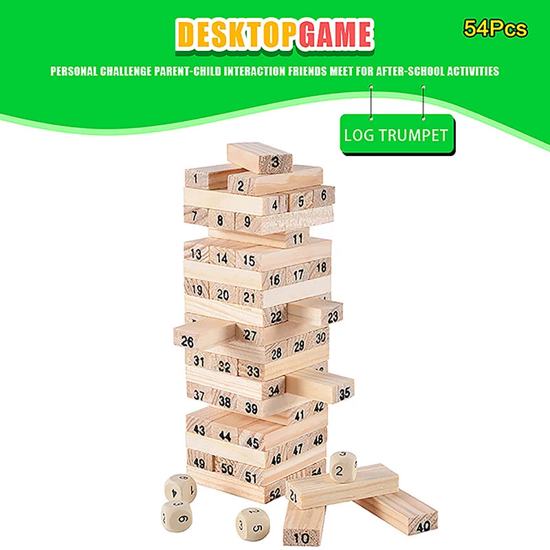 Jeu de société coule parent-enfant, puzzle en bois massif, tour à empiler haute, nuits de dessin pour enfants