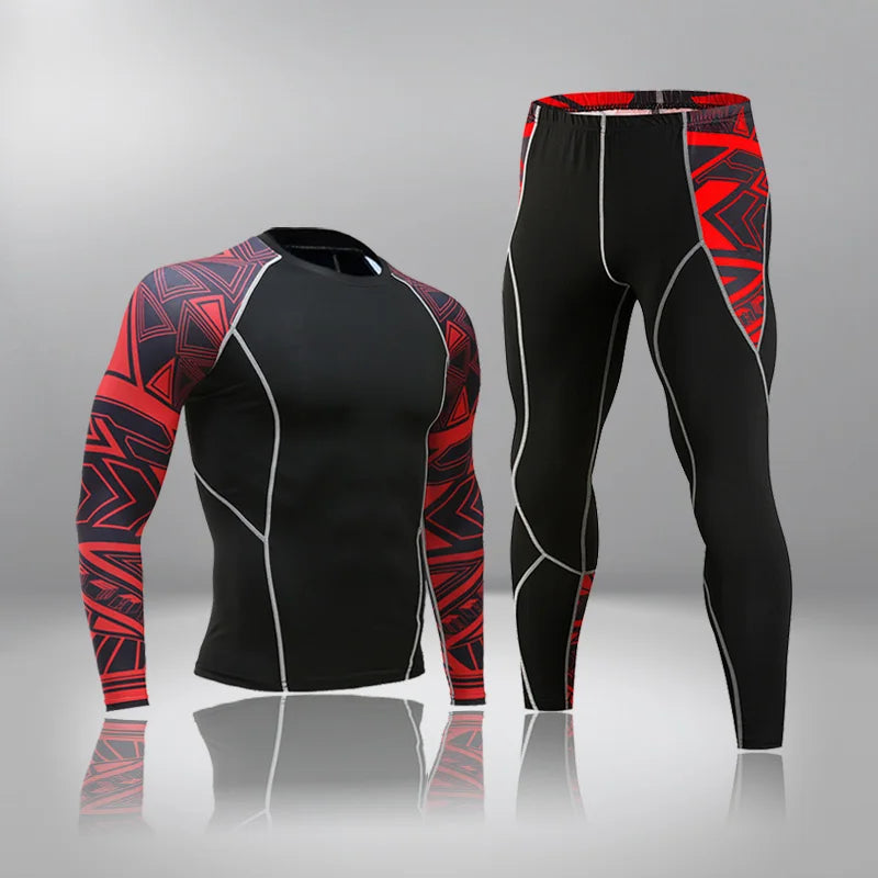 New Men's Thermal Underwear Sets, Compression Sports Suit, Sweat-Wicking, Quick-Drying Thermal Underwear, Men's Long Johns Sets