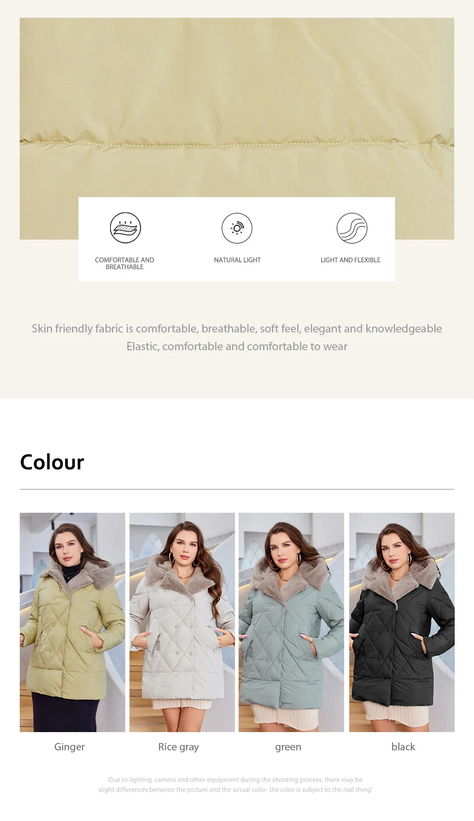 HaiLuoZi-Veste Courte à Capuche avec Fourrure pour Femme, Vêtement d'Hiver de Grande Taille, Design de Matelassage Indépendant, Grandes Poches, Combiné 2023, Nouvelle Collection 1163