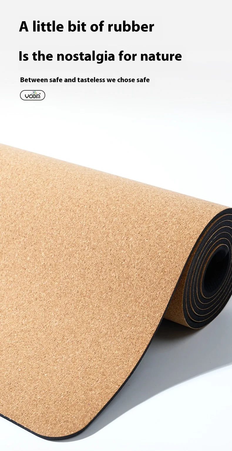 2025 Nouveau tapis de yoga de luxe en liège et caoutchouc naturel avec lignes d'alignement gravées au laser - Absorption des chocs, antidérapant, réduction du bruit