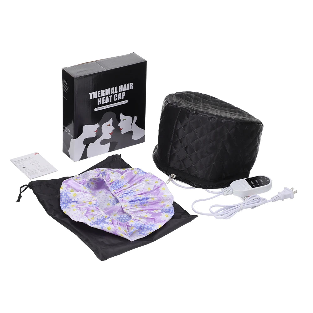 Bonnet chauffant SPA pour cheveux naturels noirs, masque capillaire à 10 niveaux, bonnet chauffant pour le traitement des cheveux, usage domestique