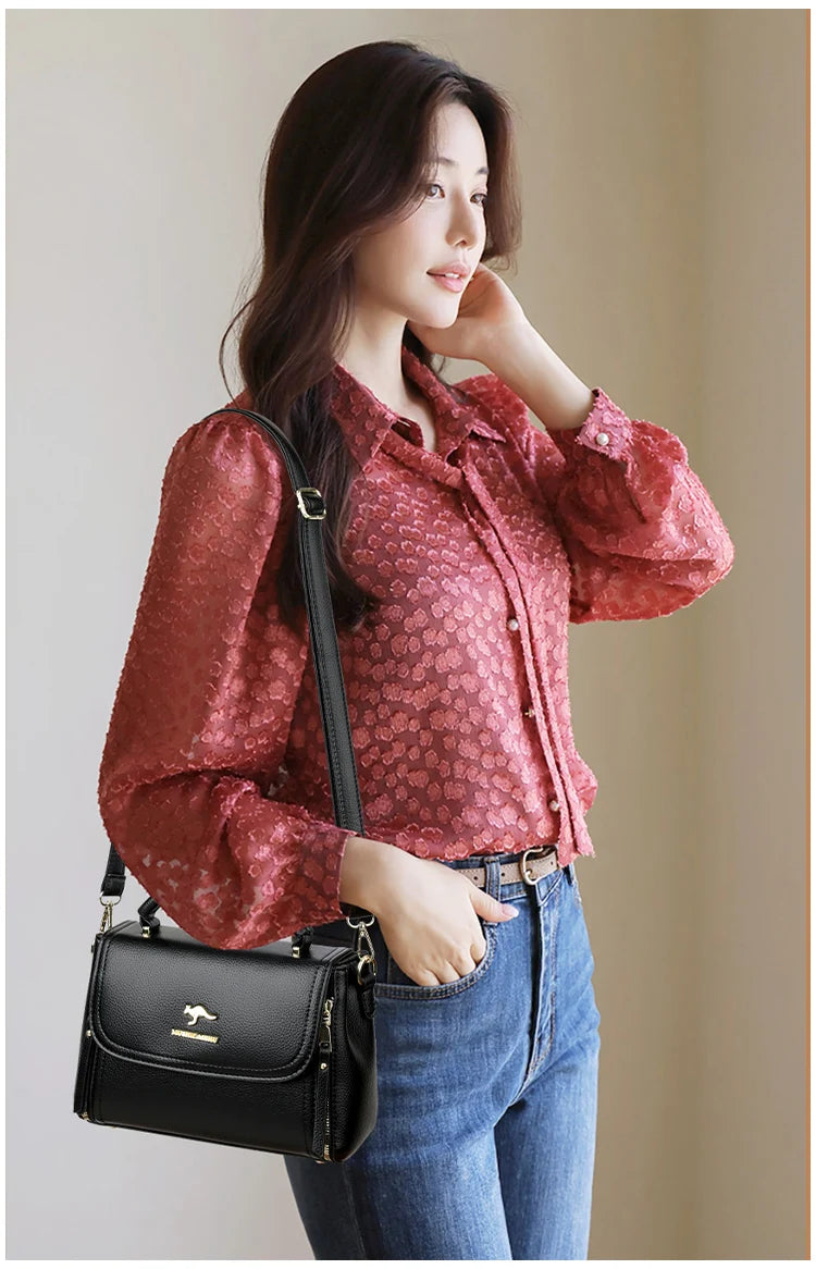 Women's soft leather top-handle bags, luxury design, insider messenger bags, high-quality handbags and purses, CommConsul Handbag 