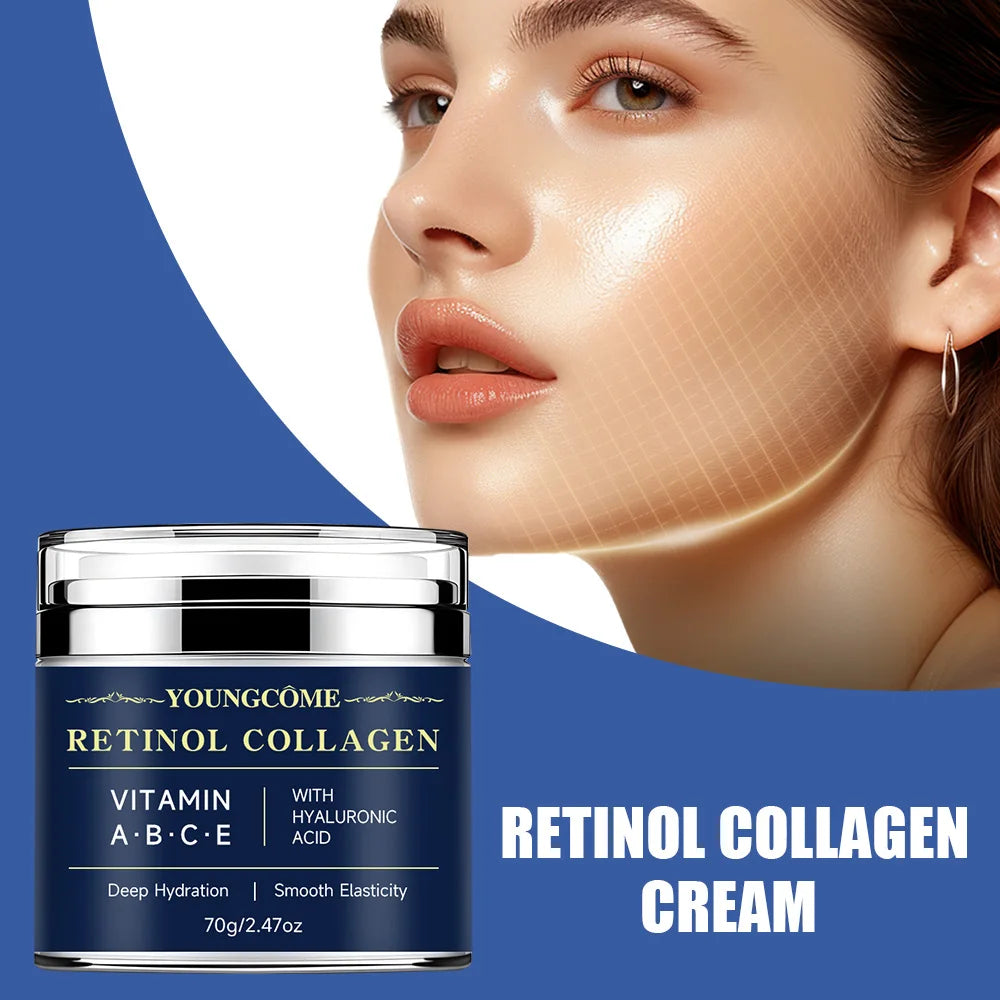 Crème anti-âge raffermissante et liftante, estompe les ridules, blanchissante, éclaircissante, soins de la peau, cosmétique au collagène de rétinol, déformable, remodelé