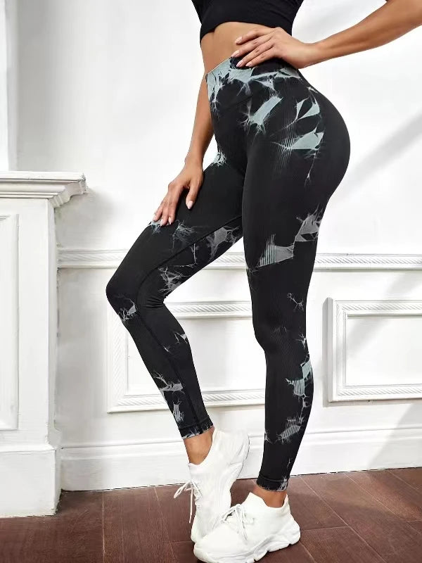 Aught Dye-Leggings de yoga taille haute sans couture pour femmes, pantalons de sport, collants push-up, vêtements de sport, entraînement de fitness, nouveau, 2023
