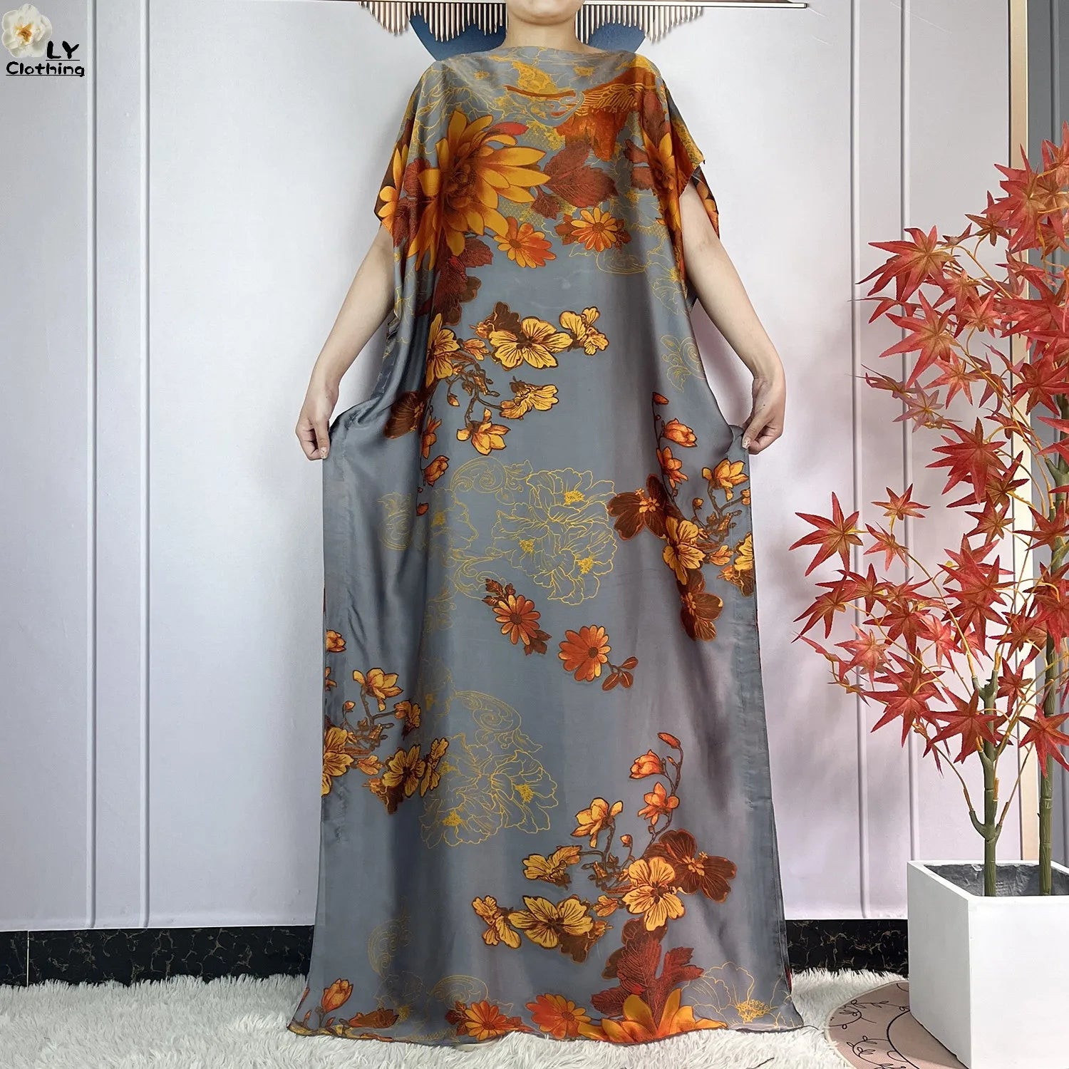 Muslim abayas with belt for women, African maxi dress, elegant evening dress, soft printed turban, new fashion, 2023