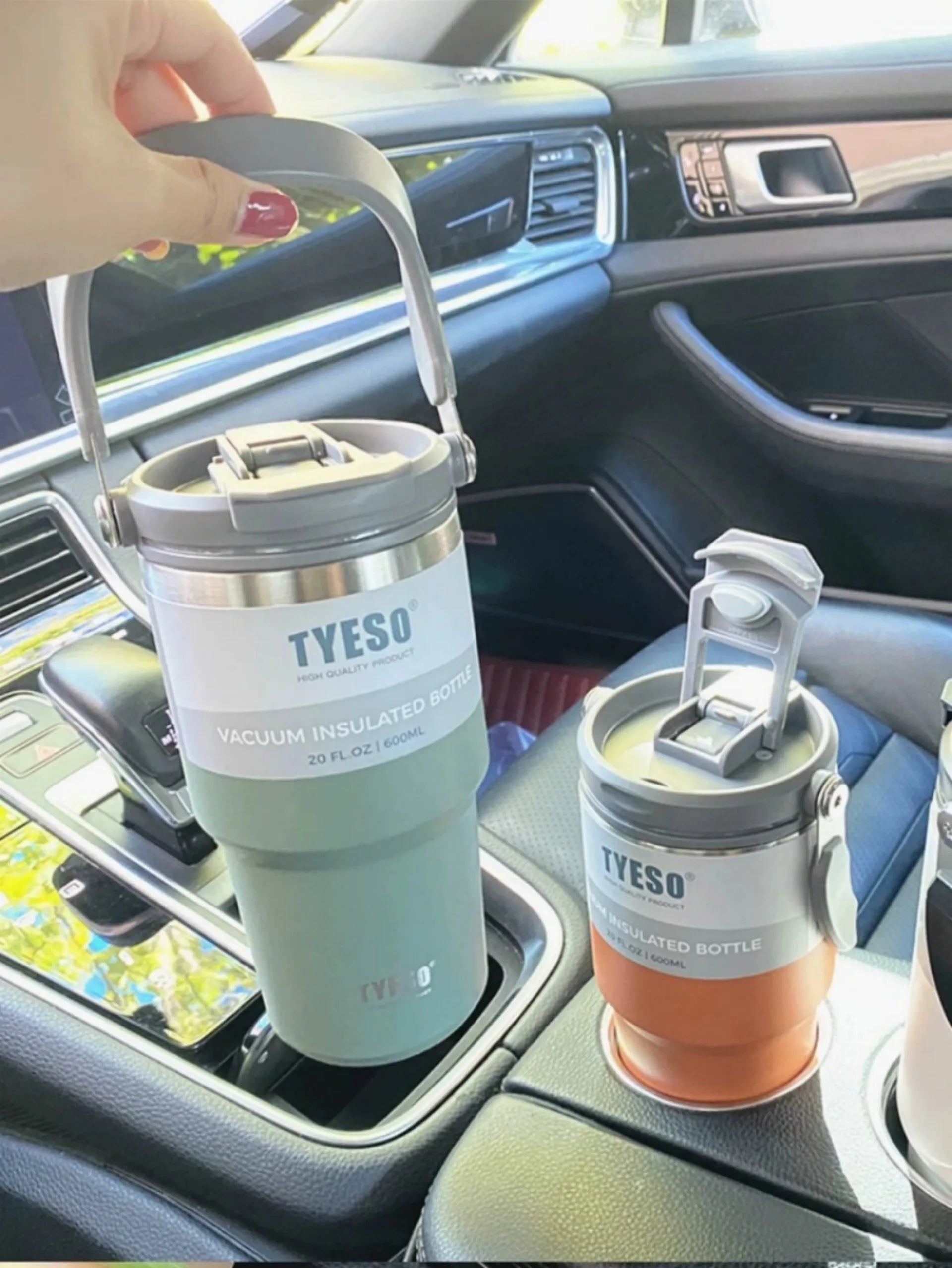 Tyeso Stainless Steel Thermos Coffee Mug, Double-Layer Insulated Travel Mug for Hot and Cold Drinks, Vacuum Flask, Car Water Bottle