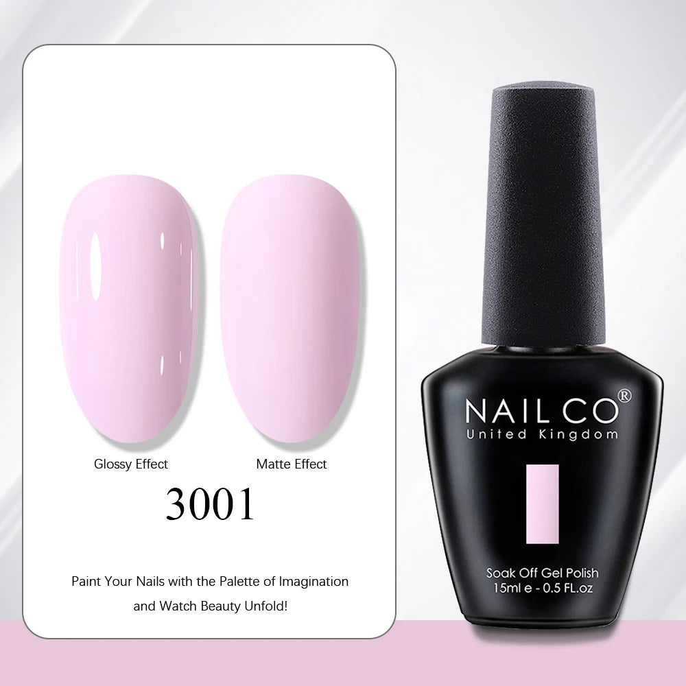 NAILCO 15ml Vernis à ongles Gel Vernis Semi Permanent UV Gel Vernis manucure Vernis Nail Art Nude Gel Poliish