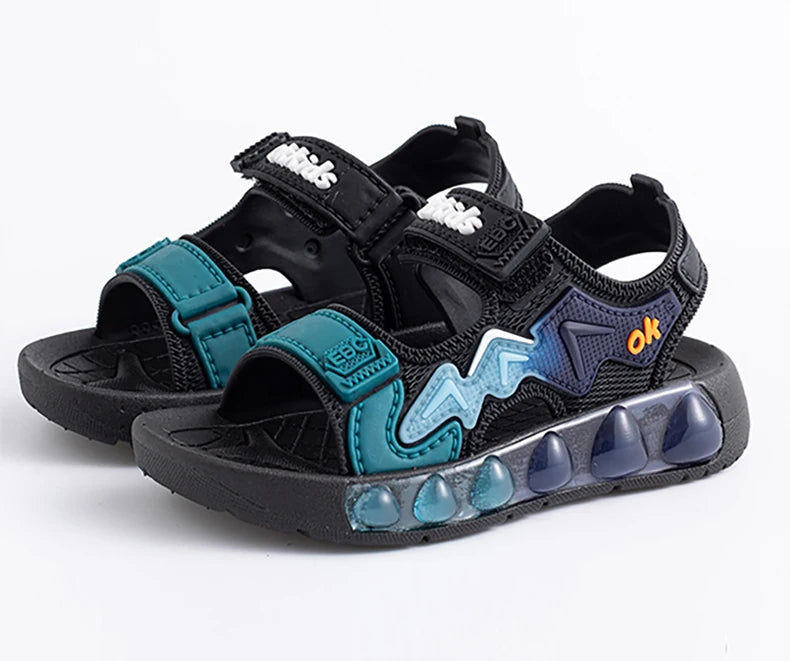 Sandales de Sport pour enfants, chaussures souples respirantes et résistantes à l'usure avec Velcro réglable, chaussures d'extérieur pour garçons et filles, été