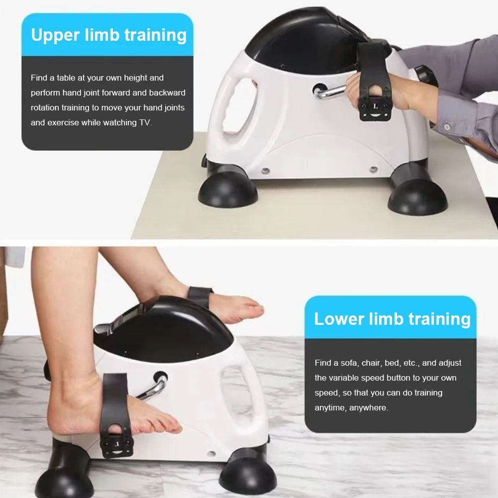 Mini entraîneur de bras et de jambes de vélo d'exercice, machine d'exercice de pédale de pied réglable, écran LCD, entraîneur de pédale portable pour le bureau à domicile