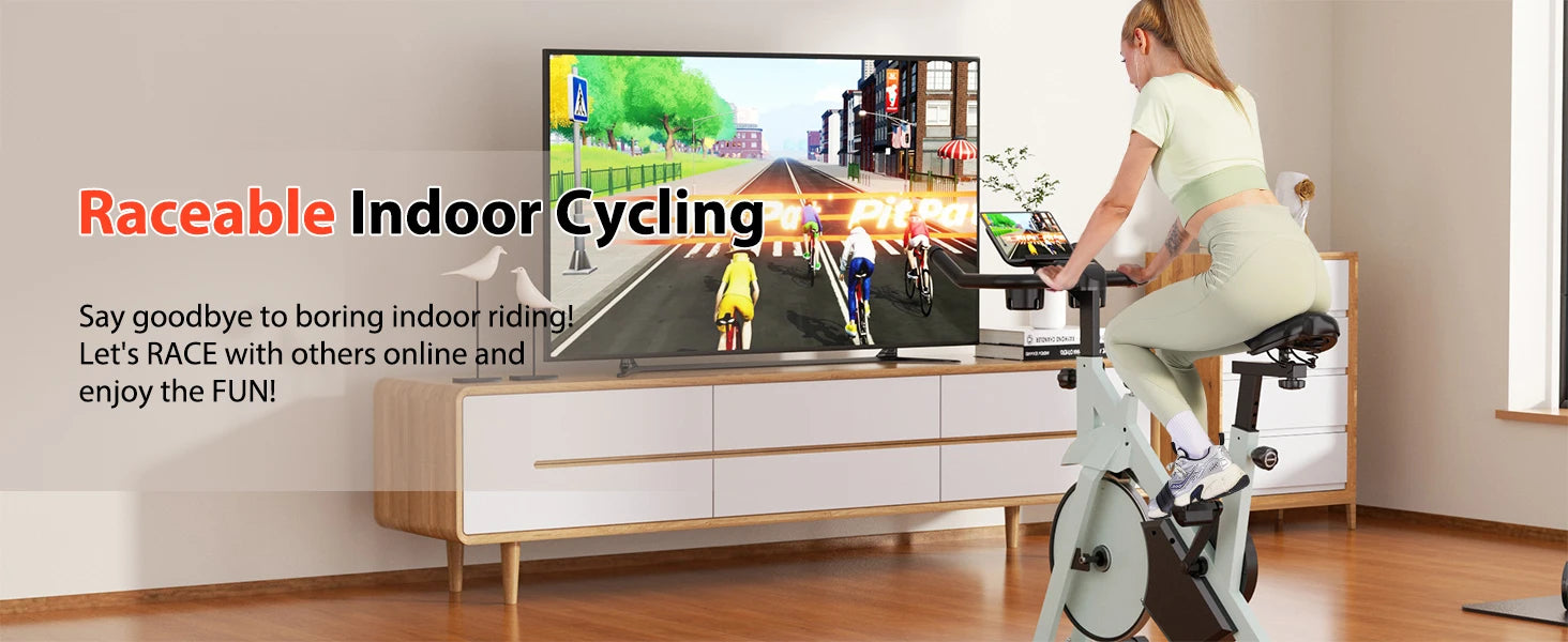 Superun Exercise Bike, 32-Level Magnetic Resistance Stationary Bike for Home, Low Noise Home Training Bike