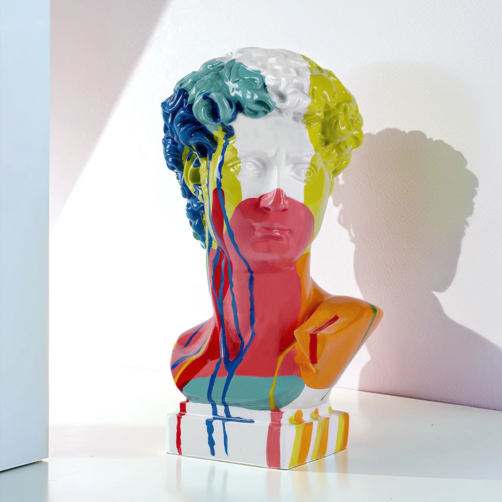 European home decor, David head resin statues, modern abstract art bust sculpture, practical sketch art
