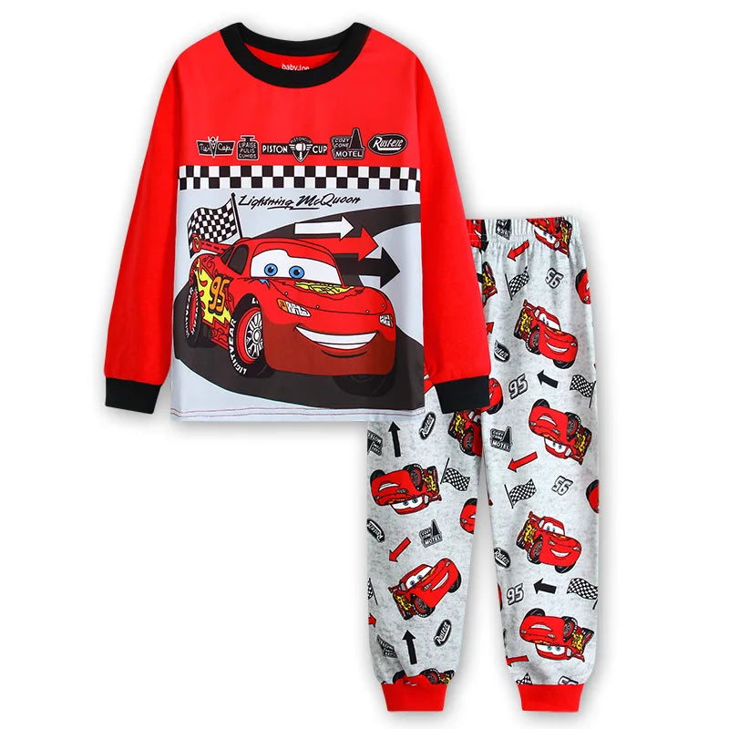 Printemps automne ensembles de vêtements pour enfants garçons 95 voitures McQueen vêtements de nuit de dessin animé vêtements enfants Pyjamas ensemble bébé filles coton Pyjamas