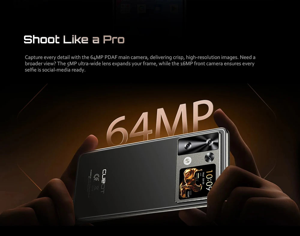 Smartphone Android 15 Cubot P90, écran 6,88 pouces 120 Hz, 24 Go  RAM (12 + 12 Go étendus), 256 Go ROM, processeur G100 Octa-core 2,2 GHz, appareil photo 64 MP, 5100 mAh, NFC, double haut-parleur, telephone portable 4G