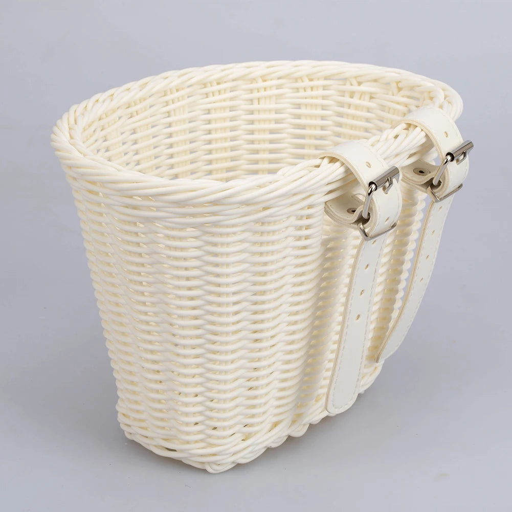 Mir de vélo en rotin tissé à la main pour enfants, ensemble de cloche, pompon, autocollants, guidon avant, accessoires de vélo