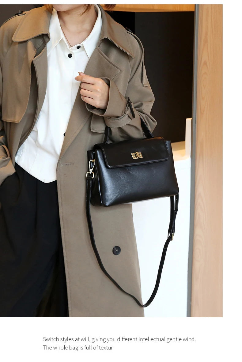 Sac fourre-tout en cuir de vachette véritable pour femme, sac à main en cuir souple pour femme, sacs à bandoulière à la mode, designer de luxe, initié féminin