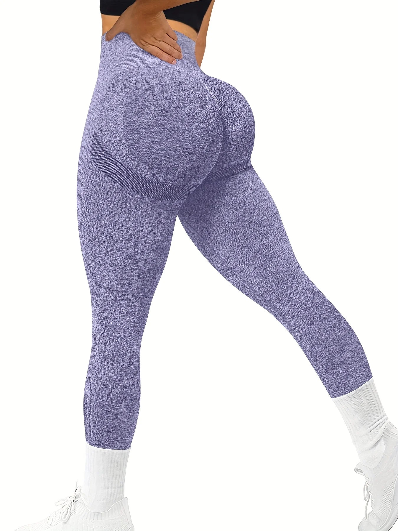 Women's Seamless Butt Lifting Workout Leggings, High Waist Yoga Pants, Compression Contour Tights