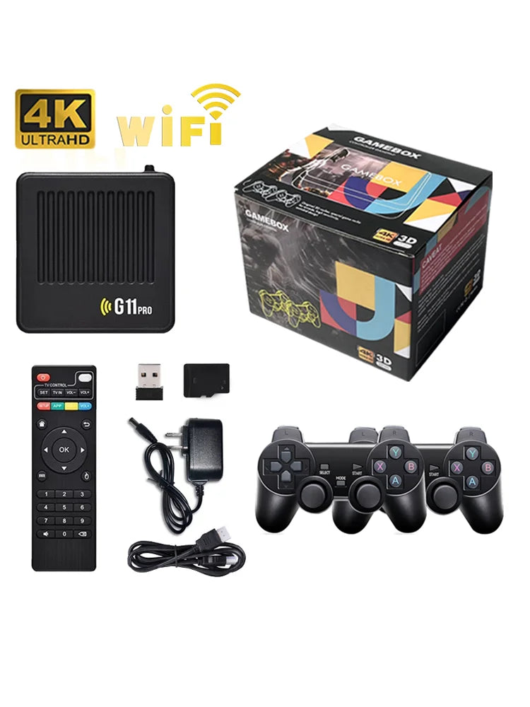 G11 Pro Game Box 4K HD TV Game Stick Console de jeu vidéo 128G intégré 40000 jeux rétro lecteur de jeu Portable manette de jeu sans fil