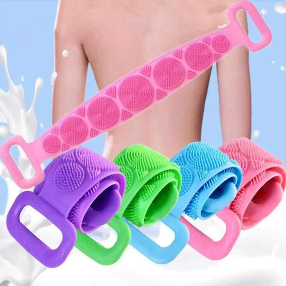 Silicone Body Scrubber, Back Massager, Exfoliating Sponge, Bath Brush, Bathroom, Shower Brush, Body Wash, Hair Removal, Bath Sponge