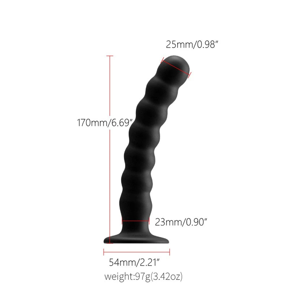 Sex toys for men and women, anal plug, prostate massager, sex products, vaginal stimulator with strong suction cup, silicone bead dildo