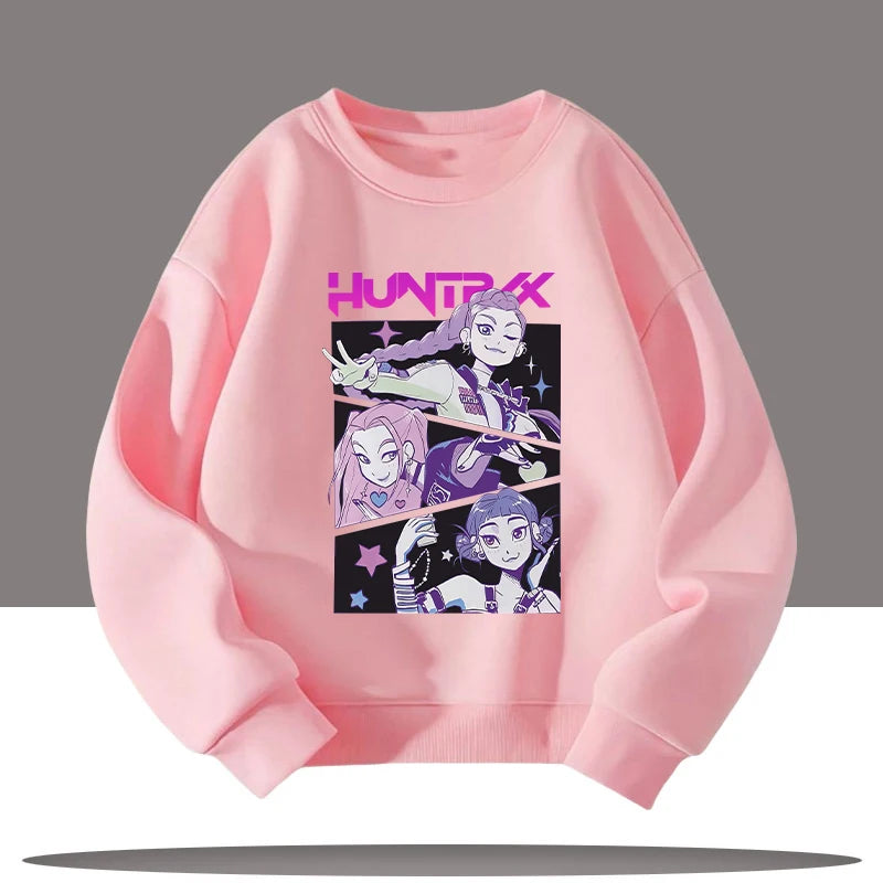 Vêtements pour enfants K-pop chasseurs de démons dessin animé imprimé 3-12 ans nouveau Style enfants col rond Sport chemise mignon fille haut décontracté
