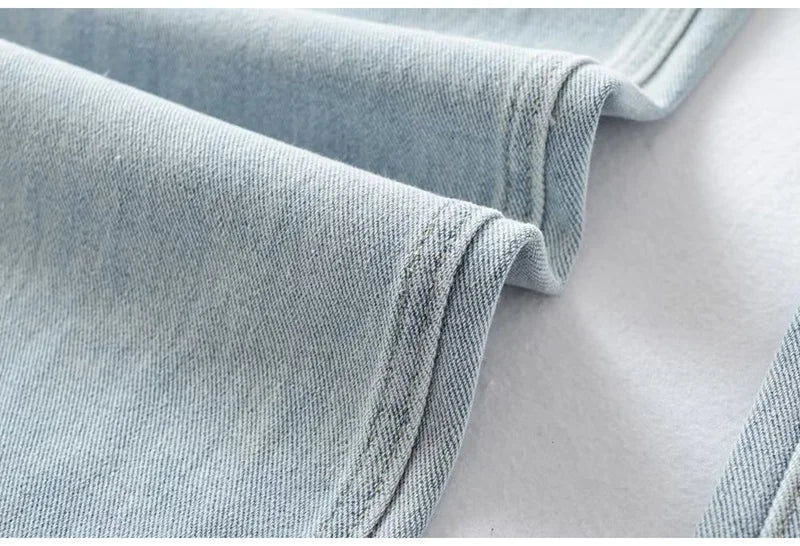 Jean bleu femmes taille haute 2025 ample décontracté petit ami jean Long pour le travail dames Simple jambe droite Denim pantalon pour les femmes