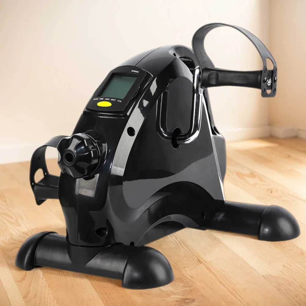 Mini entraîneur de bras et de jambes de vélo d'exercice, machine d'exercice de pédale de pied réglable, écran LCD, entraîneur de pédale portable pour le bureau à domicile