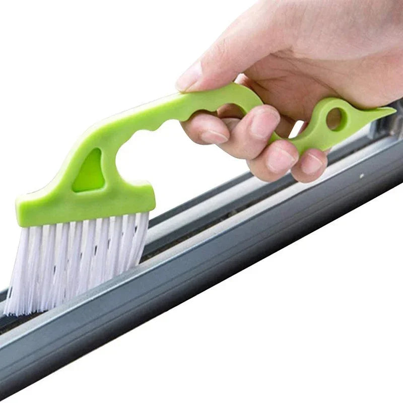 Brosse de nettoyage des espaces de fenêtre 2 en 1 et pelle plate, outil de nettoyage ménager pour cuisine, salle de bain, toilettes