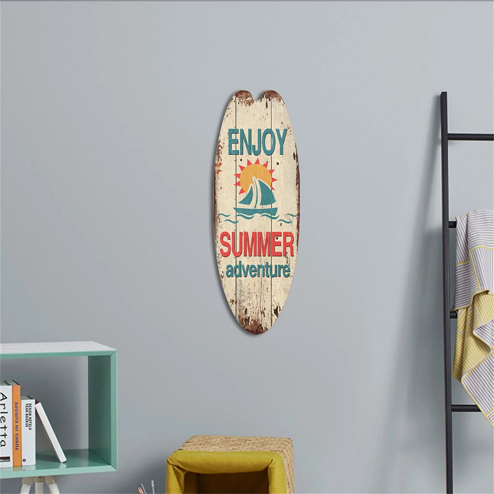 Planche de Surf en Bois, Décor de ixà Domicile, Bar, Festival, Tendance Décontractée, Panneau en Bois, Style Plage, Rétro