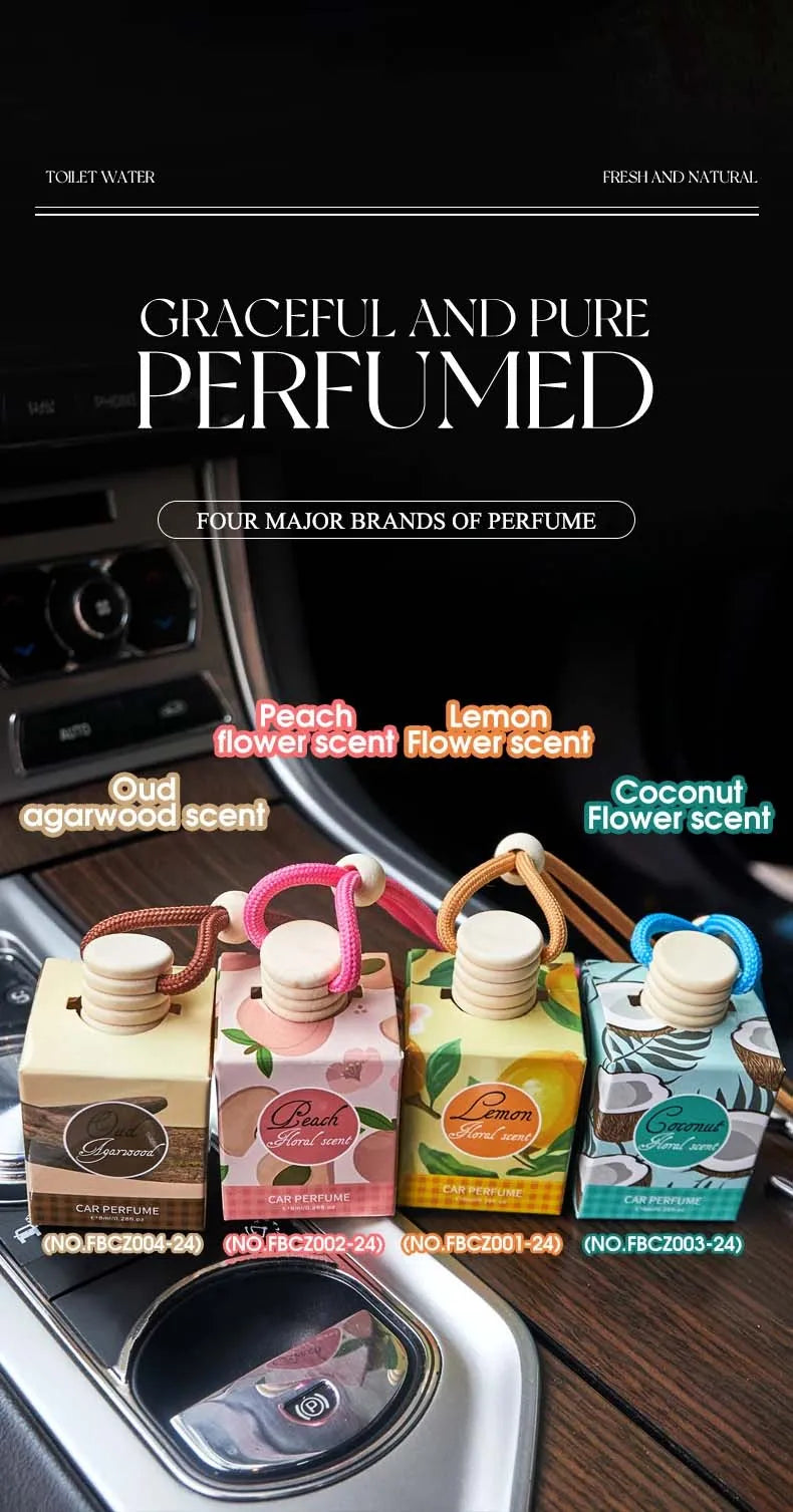 8ml Fresh Natural Car Scent Fruity Car Air Fresheners Sustainable Brand Coconut Peach Scent Jadec Car Pendant Deodorant