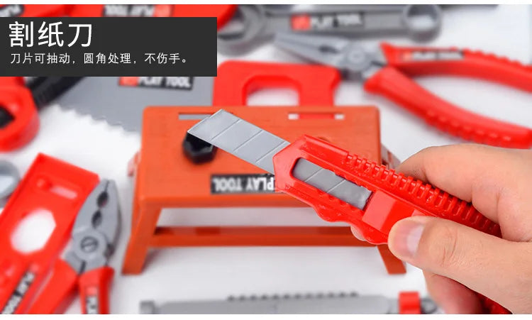 Kit de boîte à outils pour enfants, jouets éducatifs, outils de réparation de Simulation, perceuse, jeu en plastique, apprentissage, ingénierie, Puzzle, jouets cadeaux pour garçon