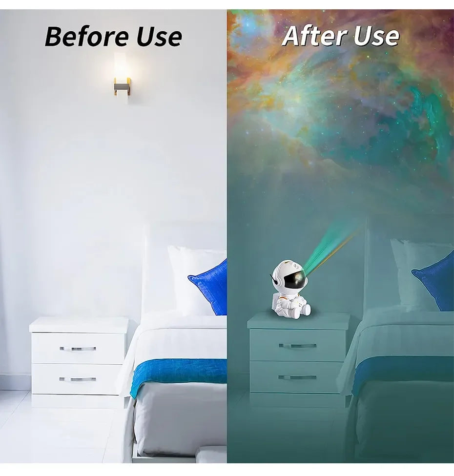 Projecteur d'étoiles pour enfants, veilleuse avec télécommande, conception réglable à 360 °, astronaute, nébuleuse, galaxie, éclairage pour enfants