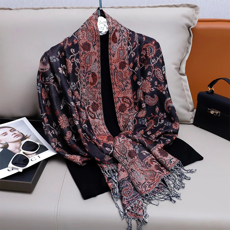 Foulard Paisley impressions Design Hijabs Pour Femme Cachemire Pashmina Chale Dame enveloppe Chaud Hiver Foulards Femme