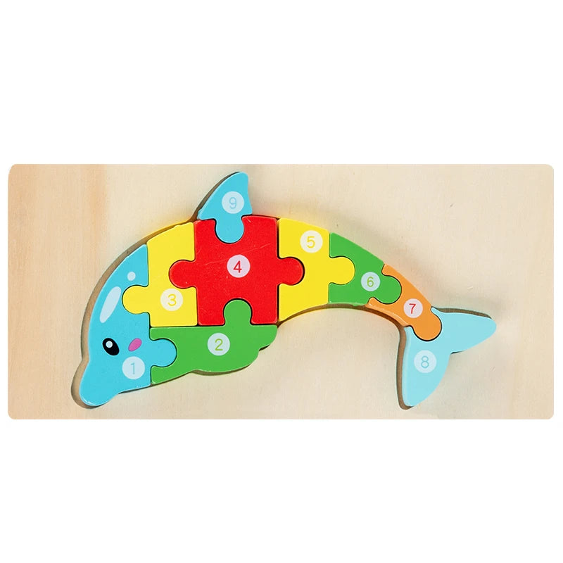 Puzzles en bois Montessori pour enfants, jouets pour tout-petits de 2 à 3 et 4 ans, jouet dinosaure