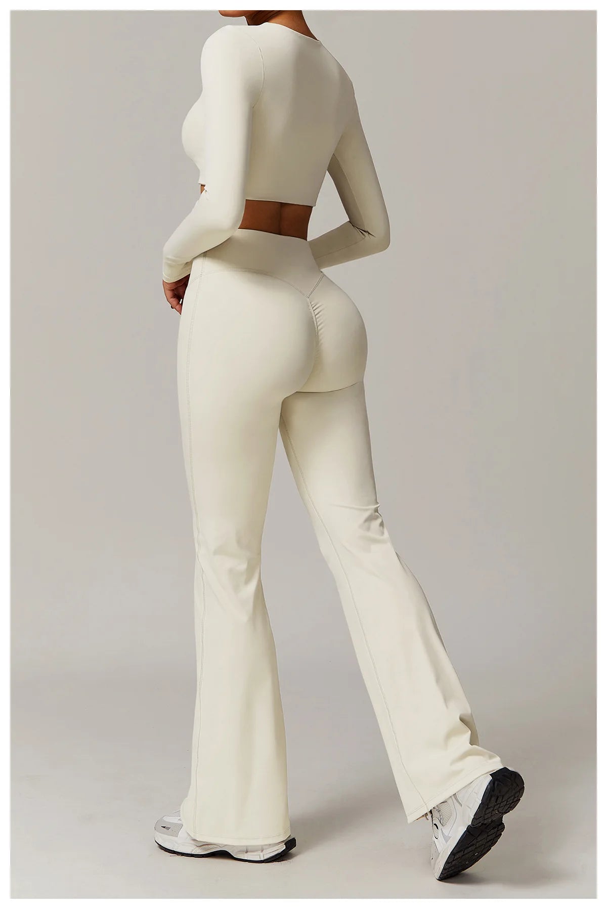 Taille haute pantalon à jambes larges Leggings femmes collants Fitness cloche-bas Yoga élastique Leggings Push Up gymnastique entraînement pantalon évasé