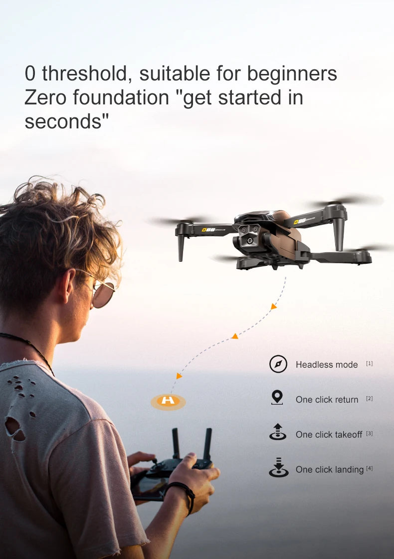 Xiaomi D88 Drone HD 8K double caméra photographie aérienne professionnelle flux optique vol stationnaire geste tir pliable quadrirotor ﻿