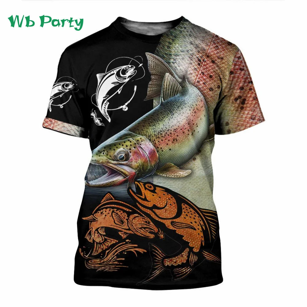 Camisas para hombre, camiseta gráfica con estpado de peces, camiseta de manga corta para hombre, camisetas con gráficos