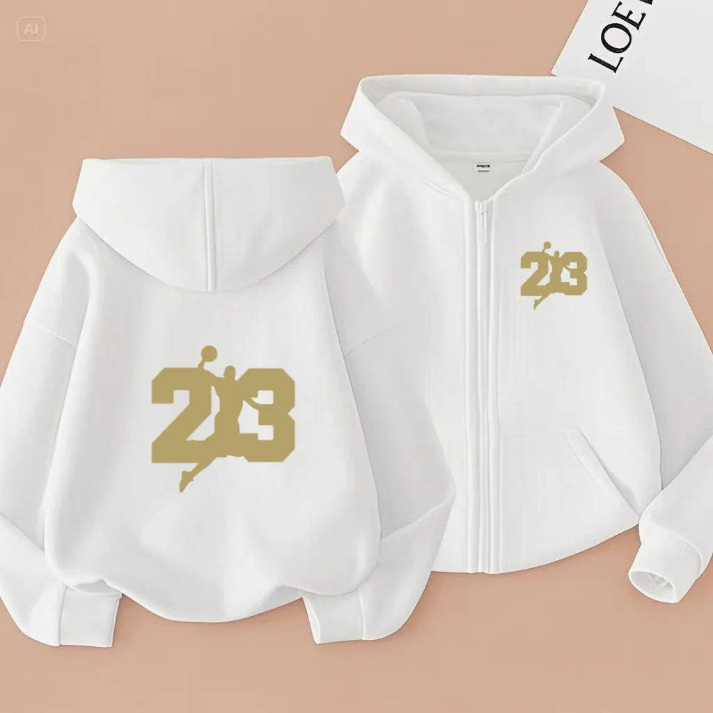 Sporty zip-up hoodies, fashionable casual jackets and warm tops for autumn and winter, suitable for boys and girls aged 3 to 12 years