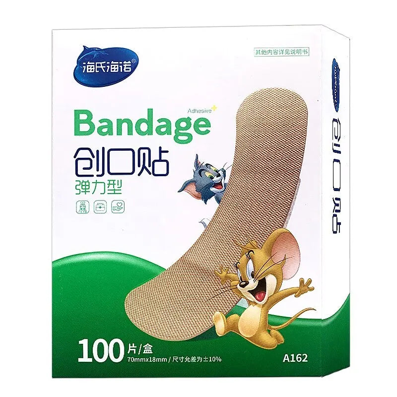 100 pièces/boîte modèle de bande dessinée médical respirant pansement haute élasticité premier pansement d'urgence emballé individuellement Hais Hainuo