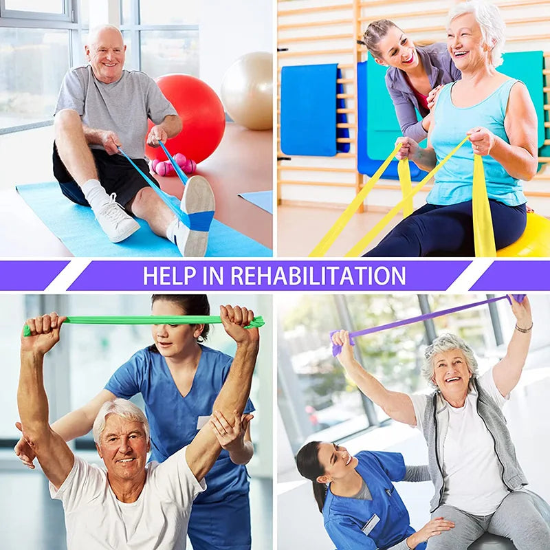 Ensemble de bandes de résistance bande élastique TPE 4 niveaux de résistance exercice entraînement récupération Fitness Yoga Pilates rééducation musculation